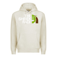 Oatmeal Heather the shrek face Premium Hoodie - linhVisuals