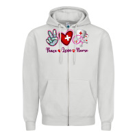 Dove Grey Peace Love Nurse Zipper Hoodie - RanaPortraitStore