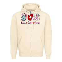Sandshell Peace Love Nurse Zipper Hoodie - RanaPortraitStore