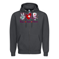Smoke Peace Love Nurse Zipper Hoodie - RanaPortraitStore