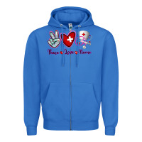 True Royal Peace Love Nurse Zipper Hoodie - RanaPortraitStore