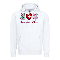 White Peace Love Nurse Zipper Hoodie - RanaPortraitStore