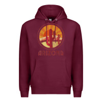 Burgundy arizona cactus sunset scene graphic t shirt Premium Hoodie - linhVisuals