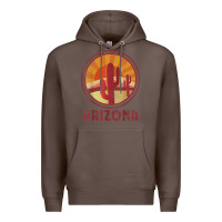 Coffee arizona cactus sunset scene graphic t shirt Premium Hoodie - linhVisuals