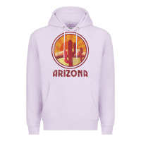 Lilac arizona cactus sunset scene graphic t shirt Premium Hoodie - linhVisuals