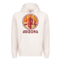 Pale Pink arizona cactus sunset scene graphic t shirt Premium Hoodie - linhVisuals