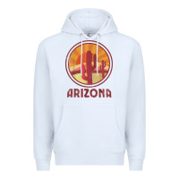 White arizona cactus sunset scene graphic t shirt Premium Hoodie - linhVisuals
