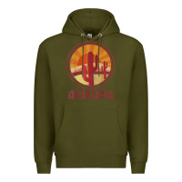 Army Green arizona cactus sunset scene graphic t shirt Premium Hoodie - linhVisuals