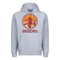 Heather Grey arizona cactus sunset scene graphic t shirt Premium Hoodie - linhVisuals