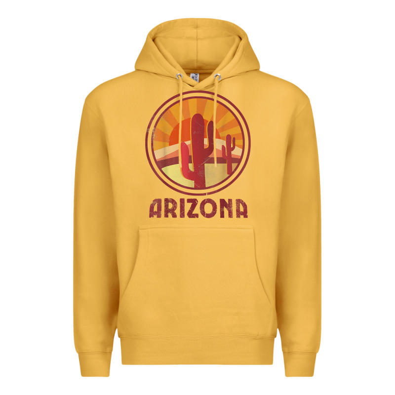 Arizona Cactus Sunset Scene Graphic T Shirt Premium Hoodie by linhVisuals | Teevron