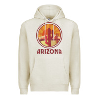 Oatmeal Heather arizona cactus sunset scene graphic t shirt Premium Hoodie - linhVisuals