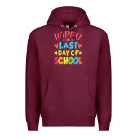 Burgundy happy last day of school teacher boys girls school last day Premium Hoodie - linhVisuals
