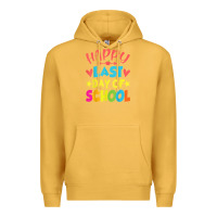 Mustard happy last day of school teacher boys girls school last day Premium Hoodie - linhVisuals