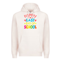 Pale Pink happy last day of school teacher boys girls school last day Premium Hoodie - linhVisuals
