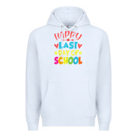 White happy last day of school teacher boys girls school last day Premium Hoodie - linhVisuals