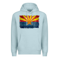 Blue Mist arizona flag in grungy style raglan baseball tee Premium Hoodie - linhVisuals