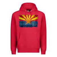 Cardinal arizona flag in grungy style raglan baseball tee Premium Hoodie - linhVisuals