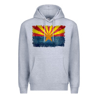 Heather Grey arizona flag in grungy style raglan baseball tee Premium Hoodie - linhVisuals
