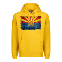 Lemon arizona flag in grungy style raglan baseball tee Premium Hoodie - linhVisuals