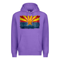 Purple arizona flag in grungy style raglan baseball tee Premium Hoodie - linhVisuals