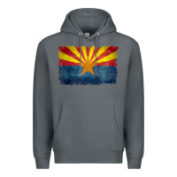 Rock arizona flag in grungy style raglan baseball tee Premium Hoodie - linhVisuals