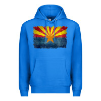 True Royal arizona flag in grungy style raglan baseball tee Premium Hoodie - linhVisuals