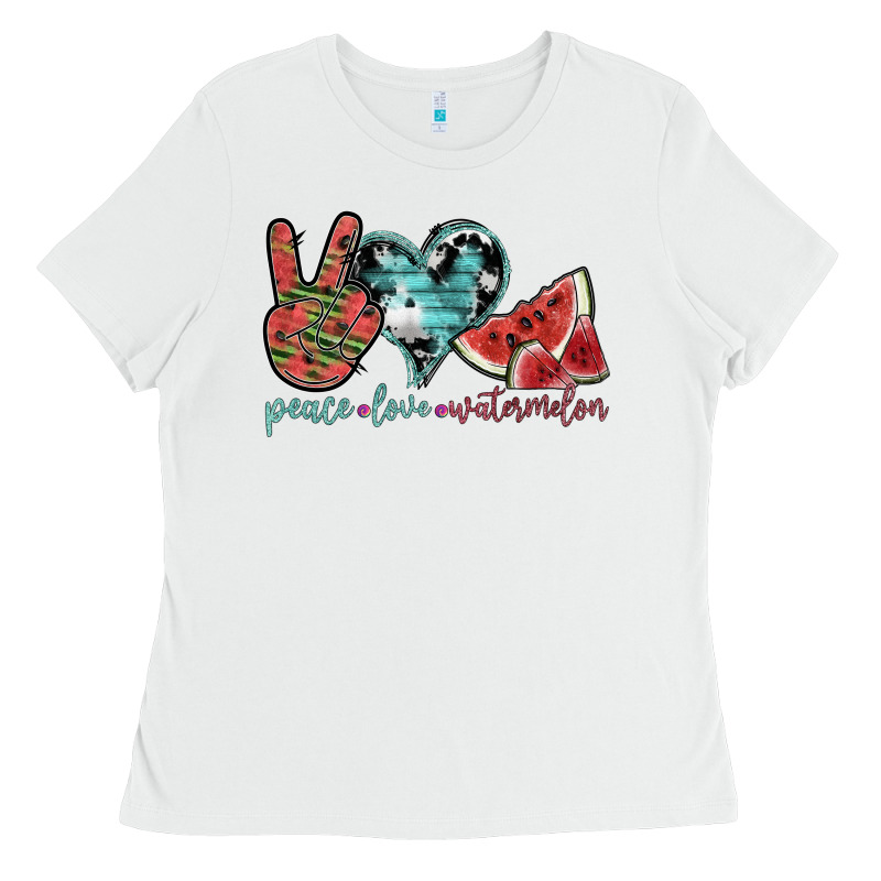 Peace Love Watermelon Ladies Tee by SublimationCraftShop | Teevron