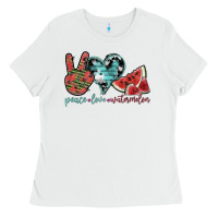 White peace love watermelon Ladies Tee - SublimationCraftShop