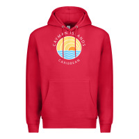 Cardinal cayman islands retro colorful ocean sunset palm tree novelty Premium Hoodie - linhVisuals