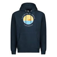 Navy cayman islands retro colorful ocean sunset palm tree novelty Premium Hoodie - linhVisuals