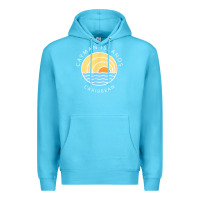 Ocean Blue cayman islands retro colorful ocean sunset palm tree novelty Premium Hoodie - linhVisuals