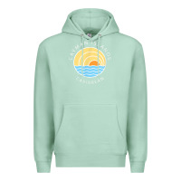 Seafoam cayman islands retro colorful ocean sunset palm tree novelty Premium Hoodie - linhVisuals