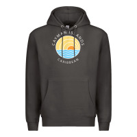 Cayman Islands Retro Colorful Ocean Sunset Palm Tree Novelty Premium Hoodie | Teevron