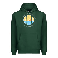 Sports Green cayman islands retro colorful ocean sunset palm tree novelty Premium Hoodie - linhVisuals
