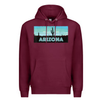Burgundy arizona shirt   saguaro cactus desert landscape t shirt Premium Hoodie - linhVisuals