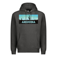 Charcoal Heather arizona shirt   saguaro cactus desert landscape t shirt Premium Hoodie - linhVisuals