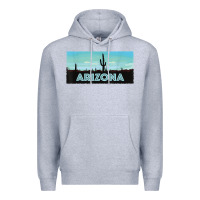 Heather Grey arizona shirt   saguaro cactus desert landscape t shirt Premium Hoodie - linhVisuals