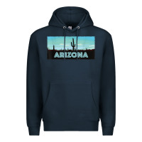 Navy arizona shirt   saguaro cactus desert landscape t shirt Premium Hoodie - linhVisuals