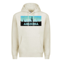 Oatmeal Heather arizona shirt   saguaro cactus desert landscape t shirt Premium Hoodie - linhVisuals