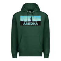 Sports Green arizona shirt   saguaro cactus desert landscape t shirt Premium Hoodie - linhVisuals