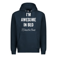 Navy i'm awesome in bed i can sleep for hours t shirt Premium Hoodie - linhVisuals