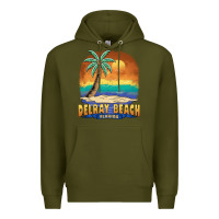 Army Green delray beach florida  vintage distressed souvenir long sleeve t shirt Premium Hoodie - linhVisuals