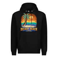Black delray beach florida  vintage distressed souvenir long sleeve t shirt Premium Hoodie - linhVisuals