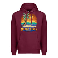 Burgundy delray beach florida  vintage distressed souvenir long sleeve t shirt Premium Hoodie - linhVisuals