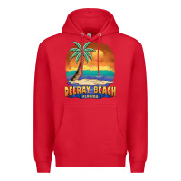 Red delray beach florida  vintage distressed souvenir long sleeve t shirt Premium Hoodie - linhVisuals