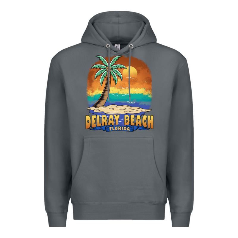 Delray Beach Florida  Vintage Distressed Souvenir Long Sleeve T Shirt Premium Hoodie by linhVisuals | Teevron