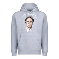 Heather Grey sports nicolas cage as john travolta Premium Hoodie - linhVisuals