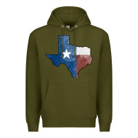 Army Green Texas Watercolor Map Premium Hoodie - Jasminsmagicworld