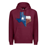 Burgundy Texas Watercolor Map Premium Hoodie - Jasminsmagicworld