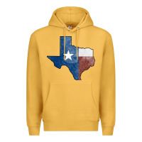 Mustard Texas Watercolor Map Premium Hoodie - Jasminsmagicworld